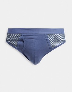 Синие сетчатые трусы ASOS DESIGN-Темно-синий