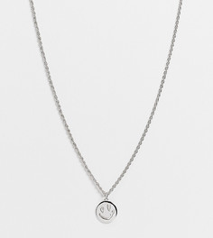 Серебристое ожерелье с дизайном в виде тающего смайлика Reclaimed Vintage Inspired-Серебристый