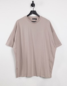 Бежевая oversized-футболка из органического хлопка ASOS DESIGN-Нейтральный