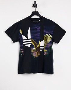Черная футболка с разделенными вставками adidas Originals x Dry Clean Only-Черный