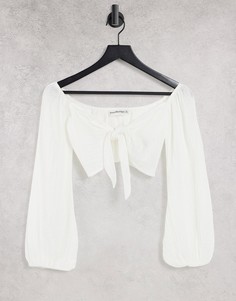 Белый топ с завязкой спереди от комплекта Abercrombie & Fitch