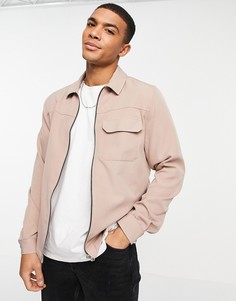 Светло-розовая куртка в виде рубашки River Island-Розовый цвет