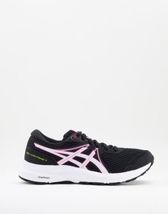 Черно-розовые кроссовки для бега Asics Running Gel-Contend 7-Черный цвет