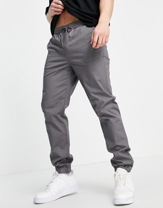 Серые брюки чиносы без застежки с манжетами River Island-Серый