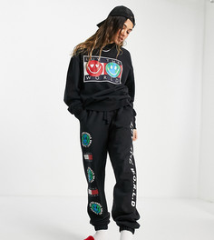 Черные джоггеры с манжетами и принтом "Luv The World" от комплекта Tommy Jeans-Черный цвет