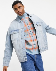 Голубая oversized джинсовая куртка ASOS DESIGN-Голубой