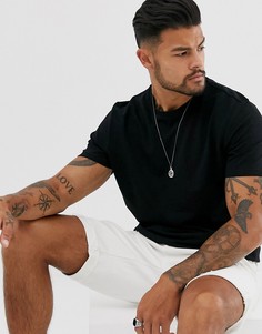 Черная футболка из органического материала с круглым вырезом ASOS DESIGN-Черный