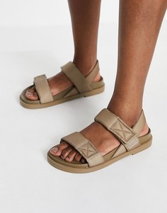Серо-бежевые сандалии в винтажном стиле Monki Bebe-Нейтральный