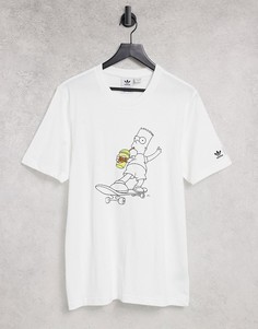 Белая футболка с принтом "Bart Squishee" adidas Originals x The Simpsons-Белый