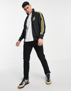 Черная олимпийка с тремя полосками adidas Originals x The Simpsons Firebird-Черный цвет