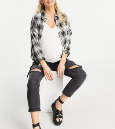Черные джинсы с посадкой над животом Topshop Maternity-Черный цвет