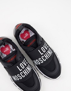 Черные кроссовки в спортивном стиле на платформе с логотипом Love Moschino-Черный