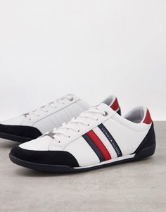 Белые кроссовки из комбинированных материалов с чашеобразной подошвой Tommy Hilfiger-Белый