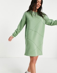 Зеленое платье-свитшот со вставками Vila-Зеленый цвет