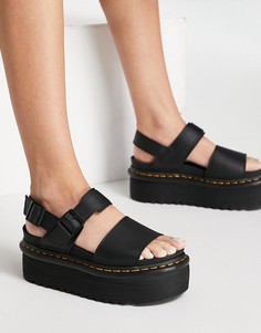 Черные сандалии Dr Martens Voss Quad-Черный цвет