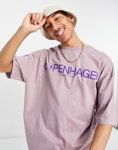 Фиолетовая футболка в стиле oversized с принтом "Copenhagen" ASOS DESIGN-Фиолетовый цвет