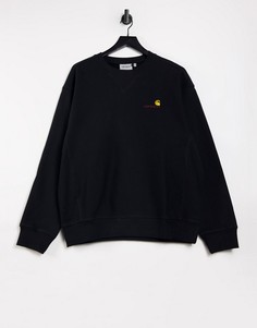 Черный свитшот в стиле oversized с логотипом с надписью Carhartt WIP