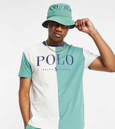 Футболка кремово-зеленого цвета с логотипом из эксклюзивной коллаборации Polo Ralph Lauren x ASOS-Многоцветный
