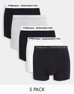 Набор из 5 боксеров-брифов из органического хлопка French Сonnection-Многоцветный