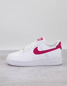 Бело-красные кроссовки Nike Air Force 1 07-Белый