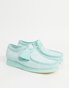 Замшевые туфли мятного цвета Clarks Originals Walabee-Зеленый цвет