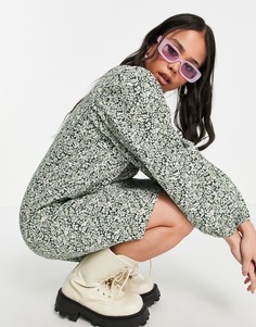 Платье с объемными рукавами и цветочным принтом Vila-Многоцветный