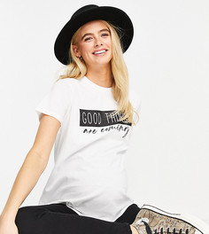 Белая футболка с надписью ASOS DESIGN Maternity-Белый