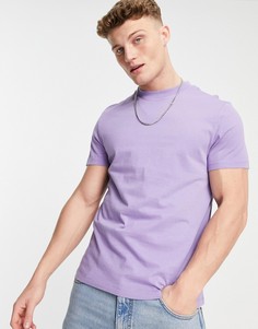 Фиолетовая футболка из органического хлопка с круглым вырезом ASOS DESIGN-Фиолетовый цвет