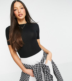 Черное боди-футболка зауженного кроя ASOS DESIGN Tall-Черный