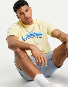 Желтая футболка с рельефным логотипом Lacoste-Желтый