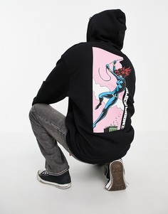 Черное худи с принтом "Black Widow" на спине ASOS DESIGN Marvel-Черный