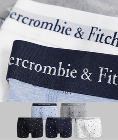 Набор из 5 боксеров-брифов разных цветов со сплошным принтом из фирменной эмблемы и поясом с логотипом Abercrombie & Fitch-Многоцветный