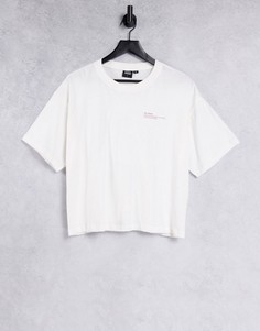 Белая укороченная футболка с логотипом Dr Denim-Белый