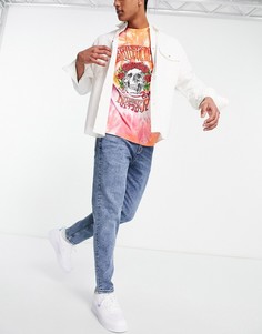 Голубые выбеленные суженные книзу джинсы New Look-Голубой