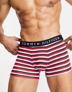 Красные боксеры-брифы в полоску с логотипом на поясе Tommy Hilfiger-Красный