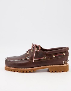 Классические коричневые мокасины с 3 парами люверсов Timberland Authentic-Коричневый