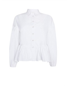 Белая поплиновая рубашка в стиле oversized Miss Selfridge-Белый