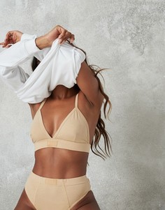 Бежевый бюстгальтер с треугольными чашечками от комплекта Missguided-Светло-бежевый