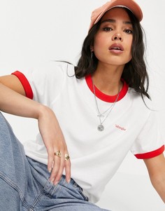 Свободная белая футболка с окантовкой и логотипом на спине Wrangler-Белый