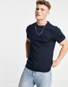 Темно-синяя футболка BOSS Tlogo 21-Темно-синий