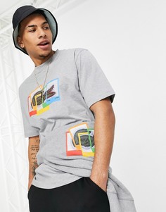 Серая футболка Lacoste x Polaroid-Серый