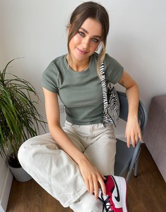 Зеленая футболка с круглым вырезом Abercrombie & Fitch-Зеленый цвет