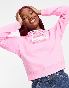 Розовый худи с логотипом флага Tommy Jeans-Розовый цвет