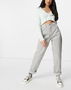 Серые свободные джинсы в винтажном стиле с завышенной талией ASOS DESIGN-Серый