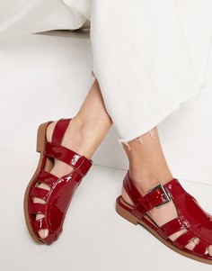 Красные плетеные туфли на плоской подошве ASOS DESIGN Monika-Красный