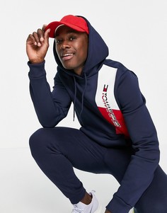 Худи из флиса с графическим принтом в виде флага Tommy Hilfiger Sport-Темно-синий