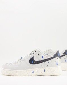 Светлые кроссовки цвета кости с принтом в виде брызг краски Nike Air Force 1 07 LV8 BB-Нейтральный