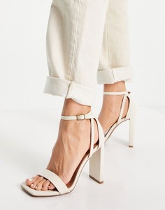 Бежевые босоножки на блочном каблуке ASOS DESIGN Noelle-Светло-бежевый