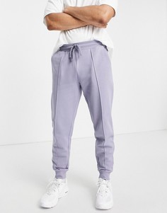 Фиолетовые зауженные джоггеры с прошитой стрелкой ASOS DESIGN-Фиолетовый цвет