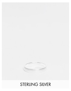 Широкое кольцо из стерлингового серебра матового оттенка ASOS DESIGN-Серебристый
